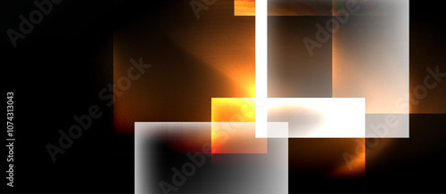 Dark neon colors with glass square shapes