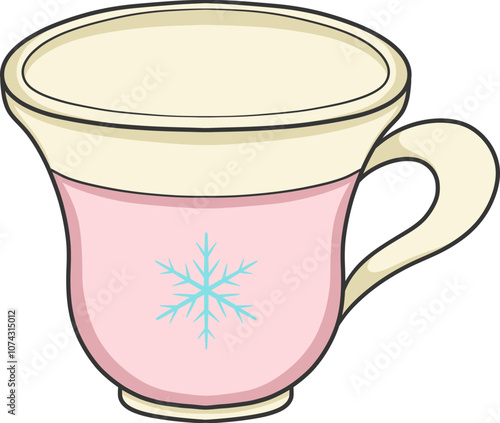 cup with winter decoration cartoon