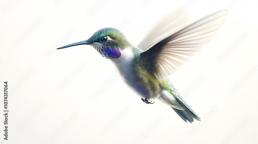 Fototapeta premium isolated rainbow humming bird