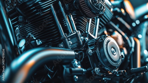 Close-up of a Motorcycle Engine photo