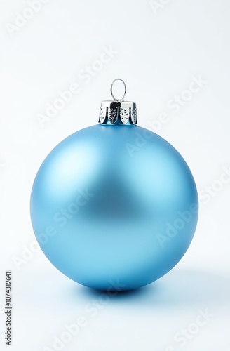 Light blue Christmas ball isolated on transparent background 