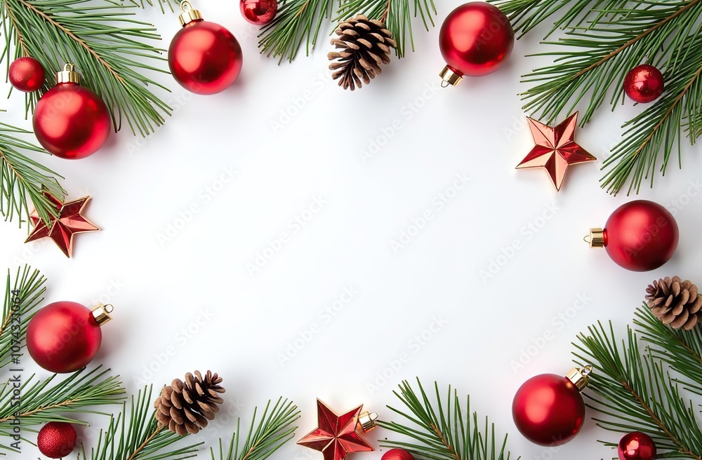 set of Christmas icons pine cones, and festive decorations on a white background set of Christmas icons pine cones, and festive decorations on a white background