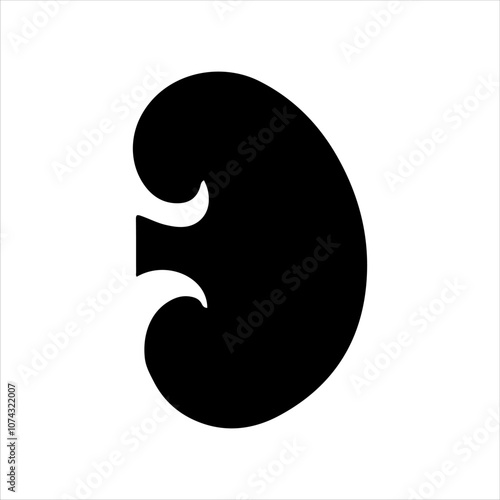 Black kidney silhouette vector illustration design on white background.