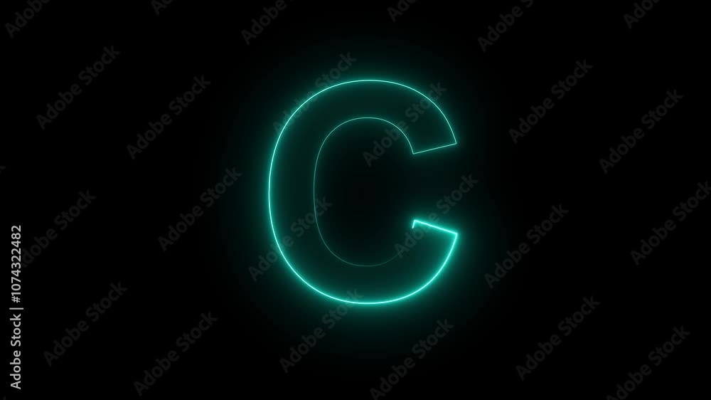 glowing Neon english C Letter icon with circle animation on a black background neon letter C color trendy glowing neon alphabet letter C animation.3D rendering. 4K video glowing Neon english C Letter icon with circle animation on a black background neon letter C color trendy glowing neon alphabet letter C animation.3D rendering. 4K video