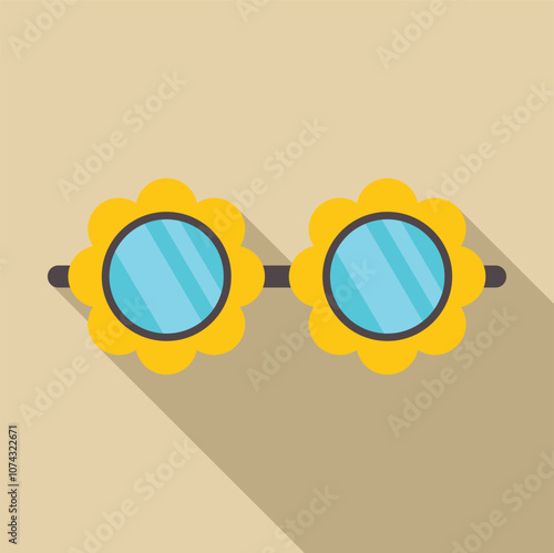 Quirky flower shaped sunglasses add a touch of fun to summer style, featuring blue lenses and a playful design