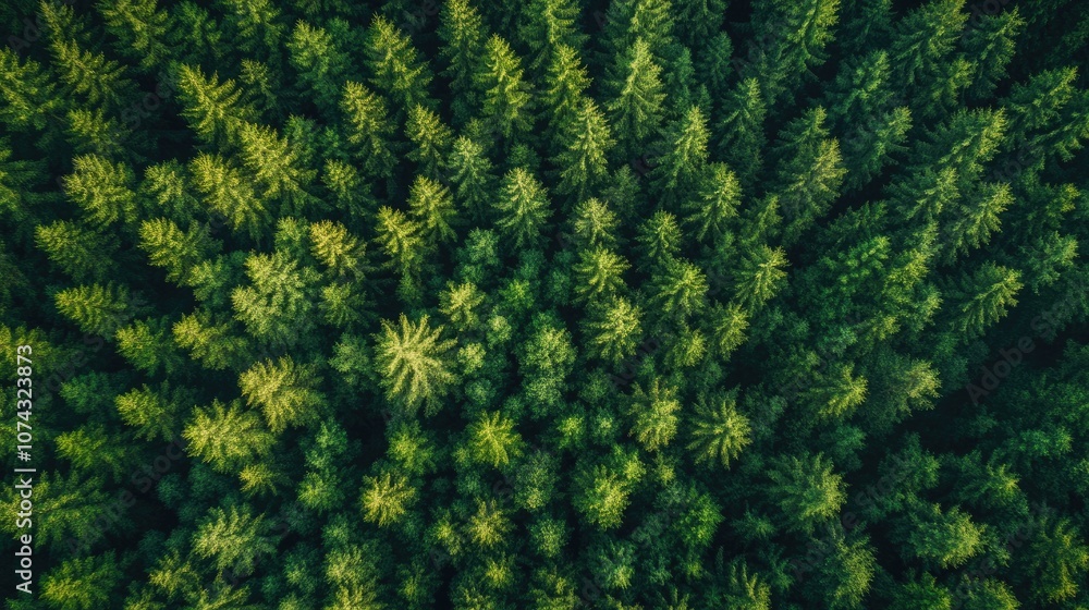 Vertical shot of a fresh forest illuminated by morning light showcasing a beautiful natural landscape for a captivating scenic background concept Vertical shot of a fresh forest illuminated by morning light showcasing a beautiful natural landscape for a captivating scenic background concept