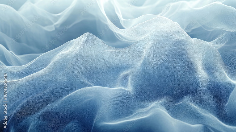 Obraz premium Soft blue abstract background featuring subtle textured waves creating an elegant low contrast design