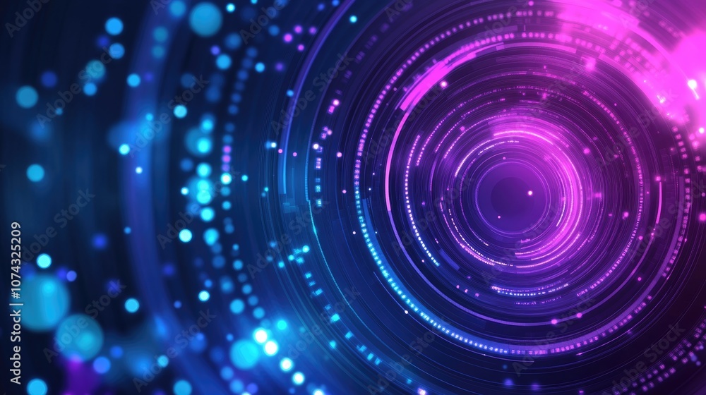 Abstract background featuring modern blue and purple circles evoking a sense of technology and innovation Abstract background featuring modern blue and purple circles evoking a sense of technology and innovation