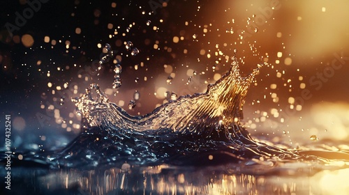 Wallpaper Mural Dynamic Liquid 3D Font Splashing Light Torontodigital.ca