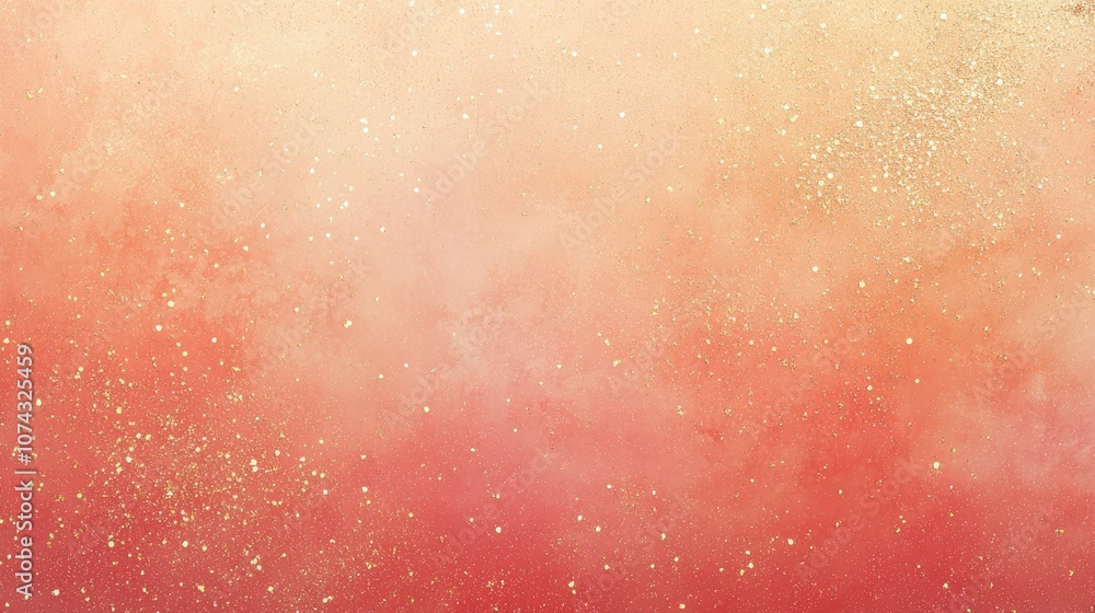 Soft peach gradient background featuring shimmering golden glitter Textured backdrop combines pink orange and coral hues providing ample copy space Soft peach gradient background featuring shimmering golden glitter Textured backdrop combines pink orange and coral hues providing ample copy space