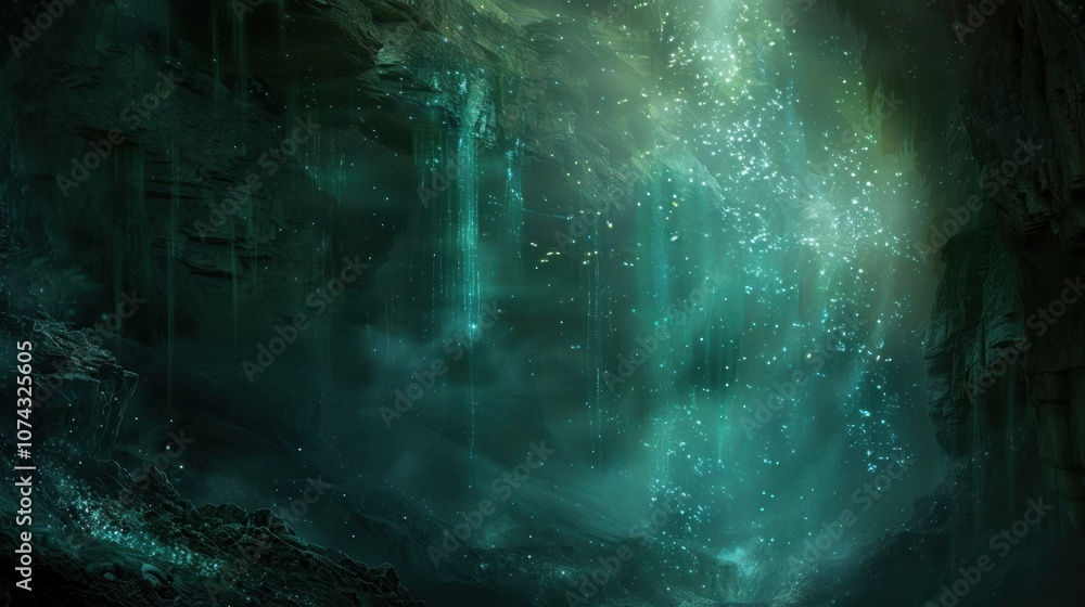 Deep within the hidden cave the walls were illuminated by the ethereal light of the glowing starry mist that permeated the air. Deep within the hidden cave the walls were illuminated by the ethereal light of the glowing starry mist that permeated the air.