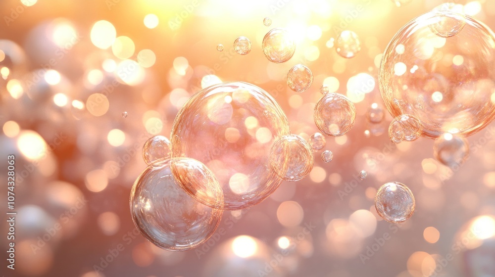 3D background with abstract, transparent bubbles of various sizes, creating a soft and immersive visual effect 3D background with abstract, transparent bubbles of various sizes, creating a soft and immersive visual effect