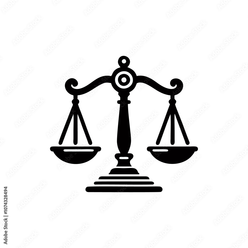justice scale icon silhouette black white justice scale icon silhouette black white