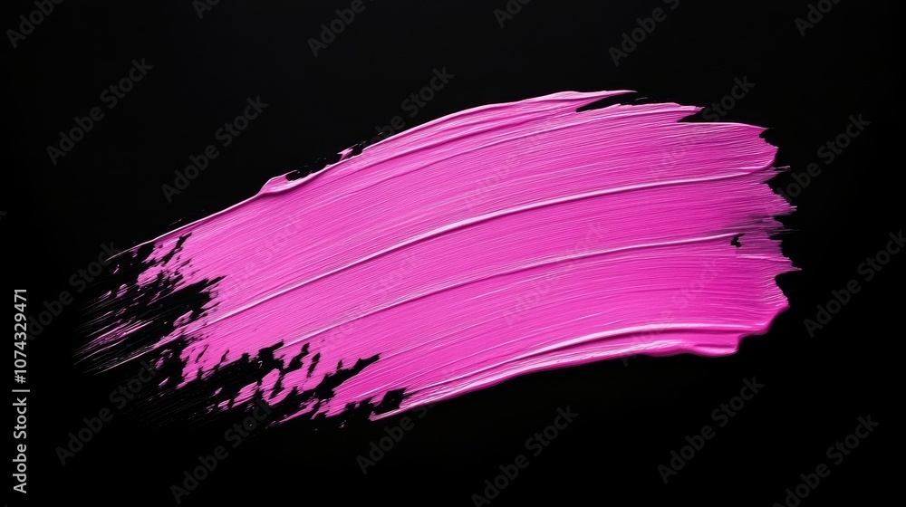 Pink paint brush stroke isolated on black background Pink paint brush stroke isolated on black background