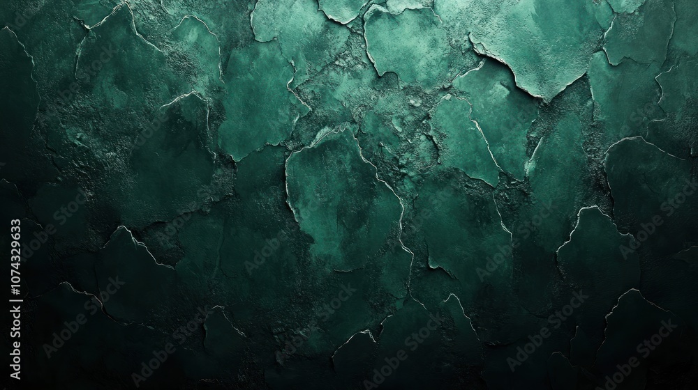 Naklejka premium Dark background with dark green tones, evoking a natural and mysterious forest-like atmosphere