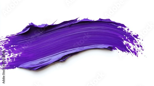 Purple paint brush stroke isolated on white background