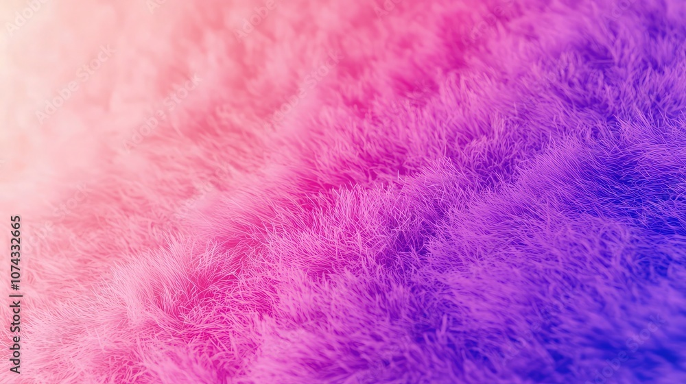 Obraz premium Fuzzy grain overlay on a vibrant gradient shifting from bubblegum pink to a royal purple, creating a whimsical ambiance,