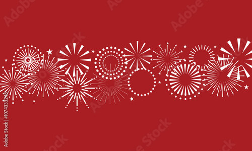 Fireworks background, fireworks vector border, frame. Christmas, New Year background. Vector illustration. EPS 10