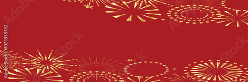Fireworks background, fireworks vector border, frame. Christmas, New Year background. Vector illustration. EPS 10
