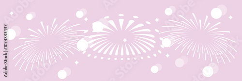 Fireworks background, fireworks vector border, frame. Christmas, New Year background. Vector illustration. EPS 10