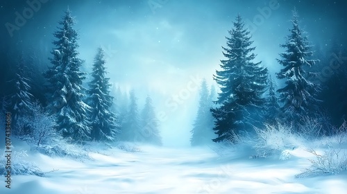Explore the tranquil beauty of a snow-covered forest landscape in winter's embrace