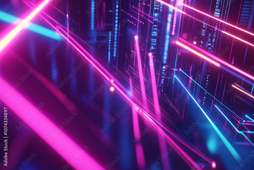 Neon Lights Abstract Background: Futuristic Digital Art Neon Lights Abstract Background: Futuristic Digital Art