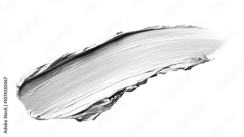 Silver paint brush stroke isolated on white background Silver paint brush stroke isolated on white background