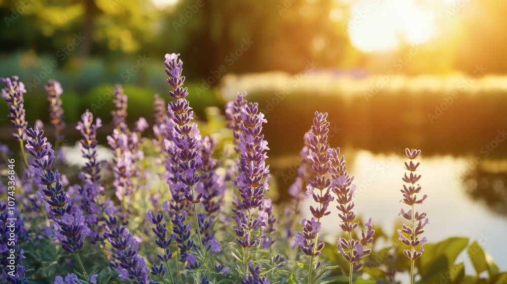 Serene Lavender Fields at Sunset Serene Lavender Fields at Sunset