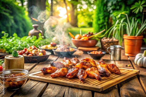 Honey Barbecue Glazed Chicken Wings - Deliciously Grilled for Food Lovers