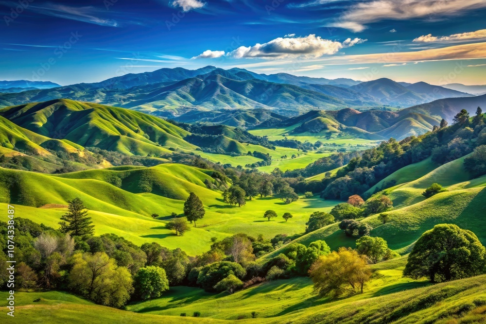 Immerse yourself in California's scenic mountains, where lush vegetation meets vibrant blue skies—an idyllic retreat for nature lovers and outdoor adventurers. Immerse yourself in California's scenic mountains, where lush vegetation meets vibrant blue skies—an idyllic retreat for nature lovers and outdoor adventurers.
