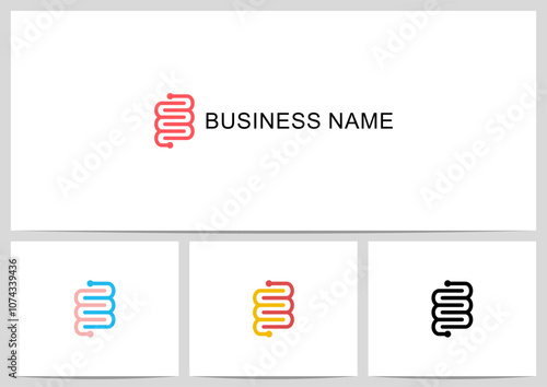Intestine Gut Bowel Simple Outline Logo Design