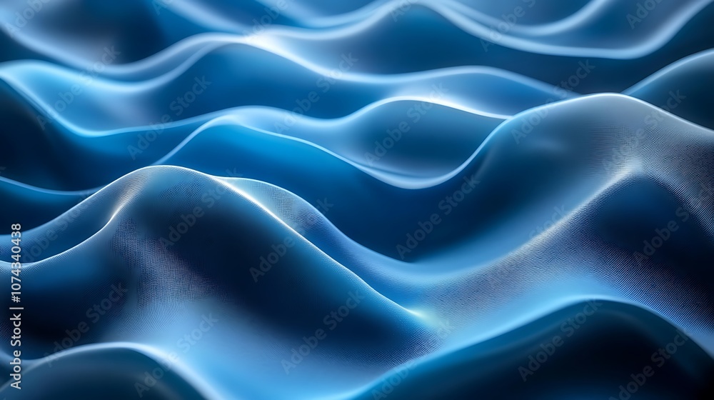 Blue Abstract 3D Wavy Background Blue Abstract 3D Wavy Background