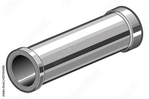 Stainless Steel Pipe - Durable and Sleek Tubing for Industrial Use, Isolated on White Background.