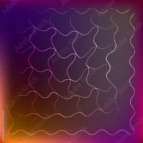 Wavy Dynamic Glowing Grid Vector Background