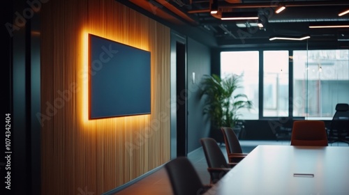 Wallpaper Mural Modern conference room featuring a large screen and wooden accents. Torontodigital.ca