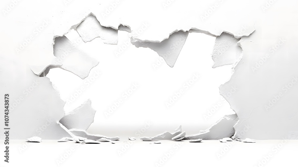 Isolated White Wall with Cracked Paint Effect Isolated White Wall with Cracked Paint Effect