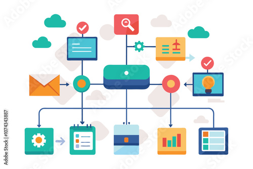 A colorful diagram illustrates how business rules are structured and interconnected in a clear flowchart format, Explain business rules with a simple illustration.