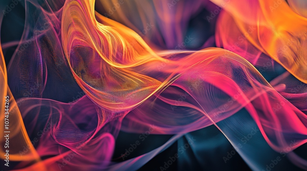 Fototapeta premium Abstract Sound Waves Visualization in Vibrant Colors