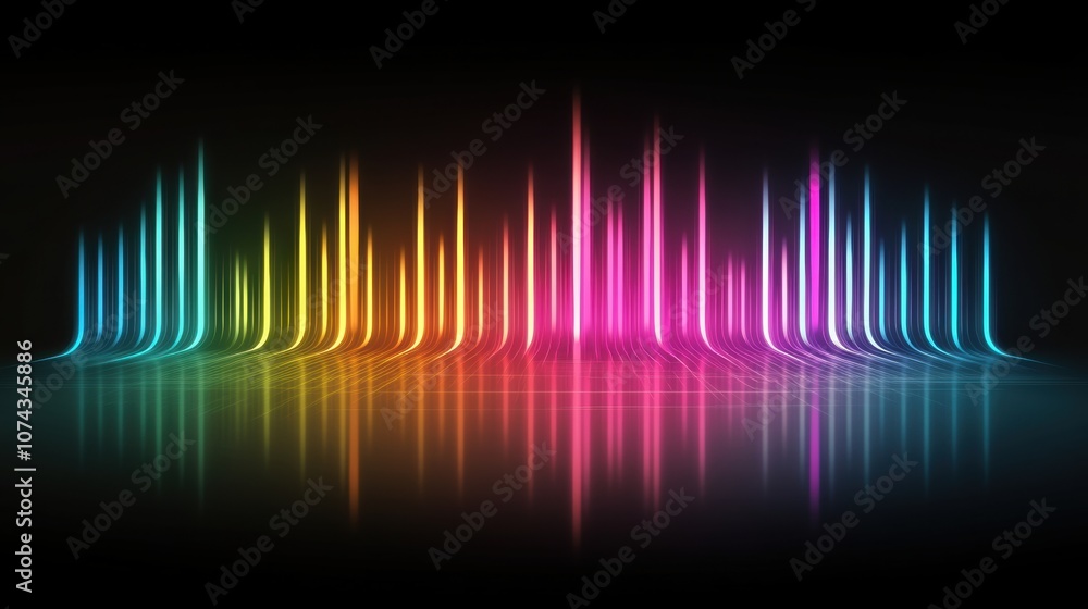 Neon Sound Wave Icon in Bright Colors Neon Sound Wave Icon in Bright Colors
