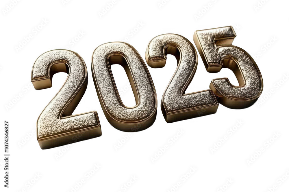 Metallic Numerals Representing the Year 2025 Metallic Numerals Representing the Year 2025
