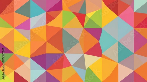 Colorful geometric shapes in a seamless pattern, seamless