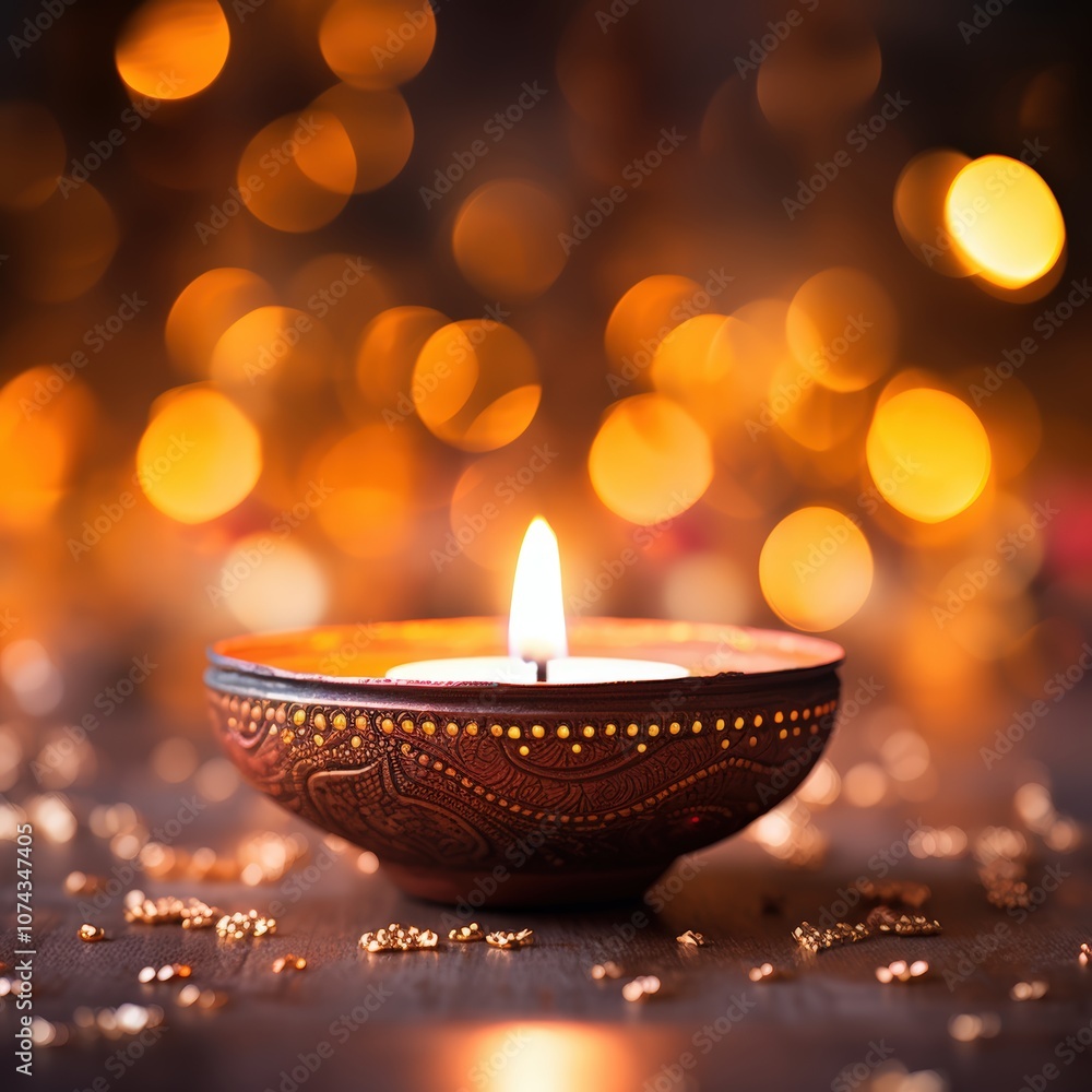 A single candle glows A single candle glows