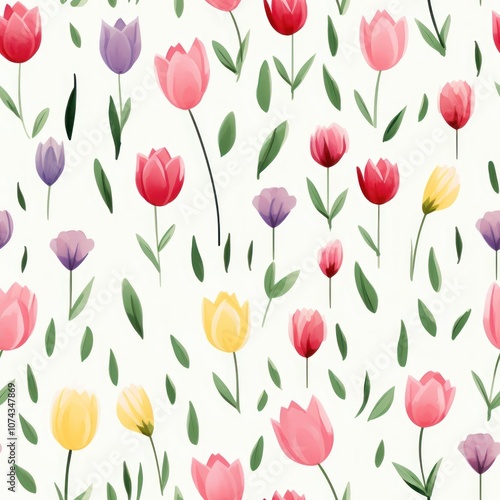 Wallpaper Mural Tulip pattern backgrounds wallpaper. Torontodigital.ca