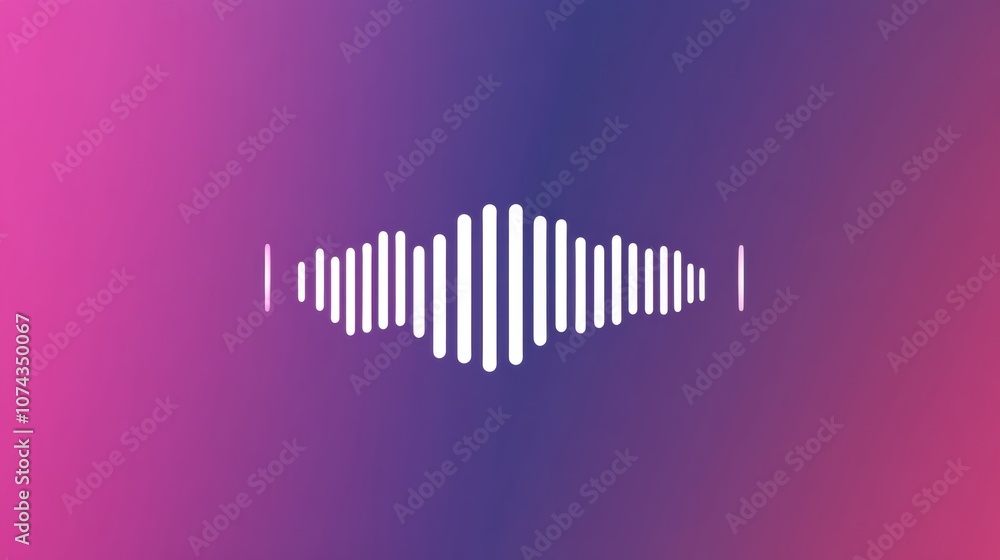 Elegant Sound Wave Icon on Gradient Background Elegant Sound Wave Icon on Gradient Background
