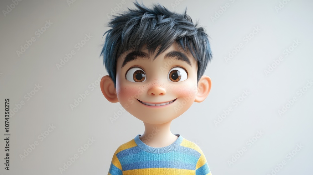 Adorable young boy smiling while posing for the camera against a clean white backdrop bright and cheerful portrait photography Adorable young boy smiling while posing for the camera against a clean white backdrop bright and cheerful portrait photography