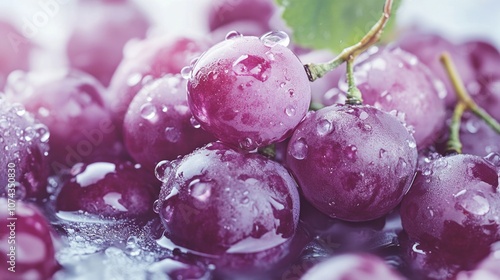 Close-up of grapes with water droplets