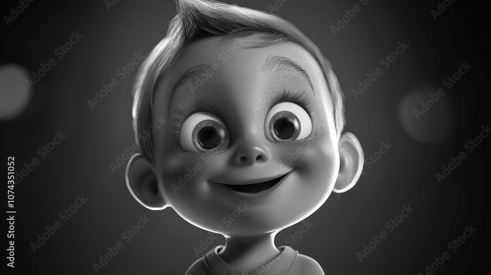 Adorable black and white portrait of a baby boy capturing innocence and charm Adorable black and white portrait of a baby boy capturing innocence and charm