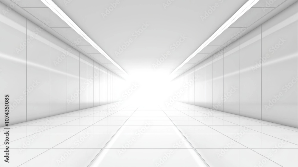 Sleek and Modern High-Tech Digital Grid in a Bright Metallic Space Reflecting Light for Futuristic Concepts and Virtual Design Applications Sleek and Modern High-Tech Digital Grid in a Bright Metallic Space Reflecting Light for Futuristic Concepts and Virtual Design Applications
