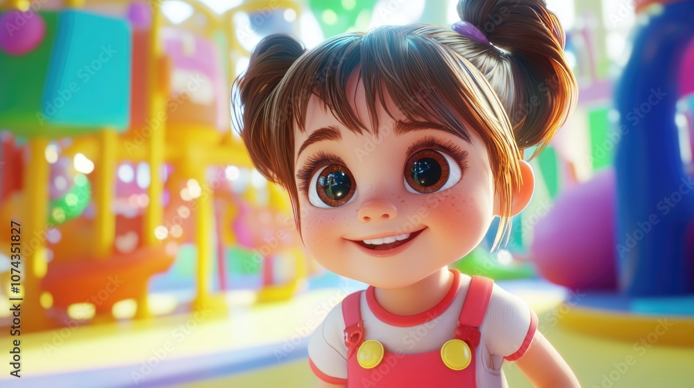 Adorable toddler girl joyfully exploring her surroundings while playing games showcasing childhood discovery Adorable toddler girl joyfully exploring her surroundings while playing games showcasing childhood discovery