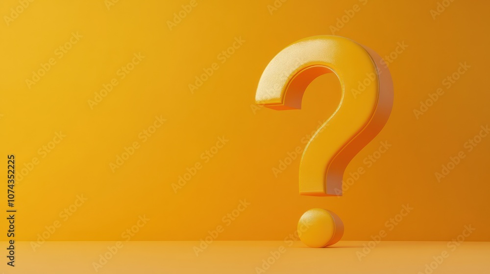 A large yellow question mark on a matching background, symbolizing inquiry and curiosity. A large yellow question mark on a matching background, symbolizing inquiry and curiosity.